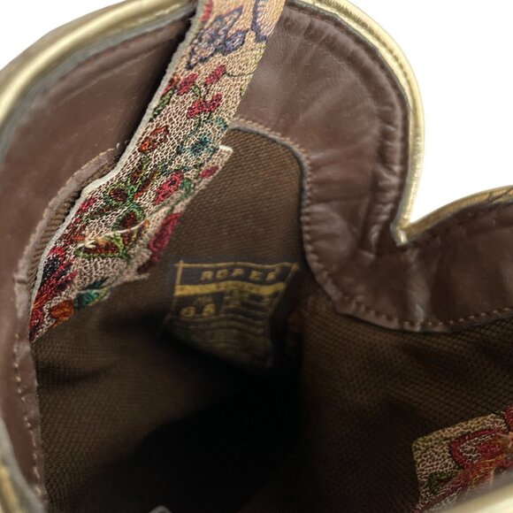 Roper Floral Paisley Print Faux Leather Ankle Cowgirl Western Boots Women's 6.5 - Picture 9 of 12